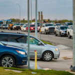 An image of vehicle traffic on U.S. 290 between State Highway 130 in Manor and State Highway 95 South in Elgin.