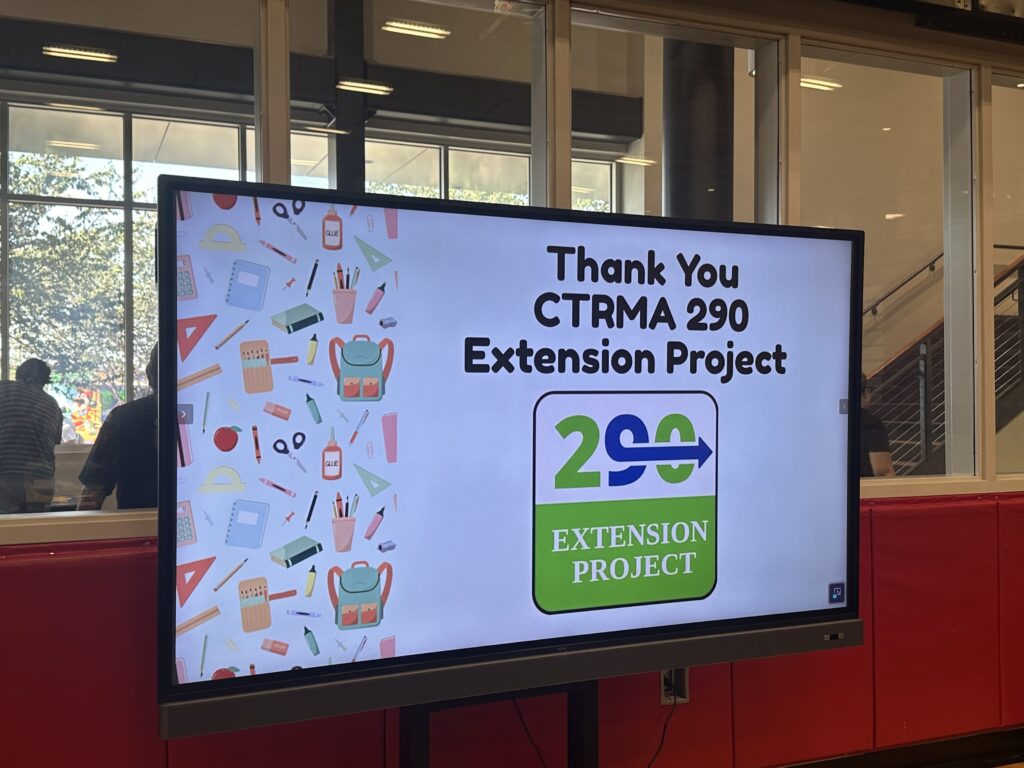 The 290 Extension Project sponsorship at the Manor ISD Back to School Bash on August 8, 2026.
